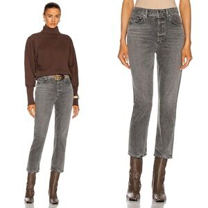 AGOLDE / Riley High Rise Straight Crop in Ink Jet